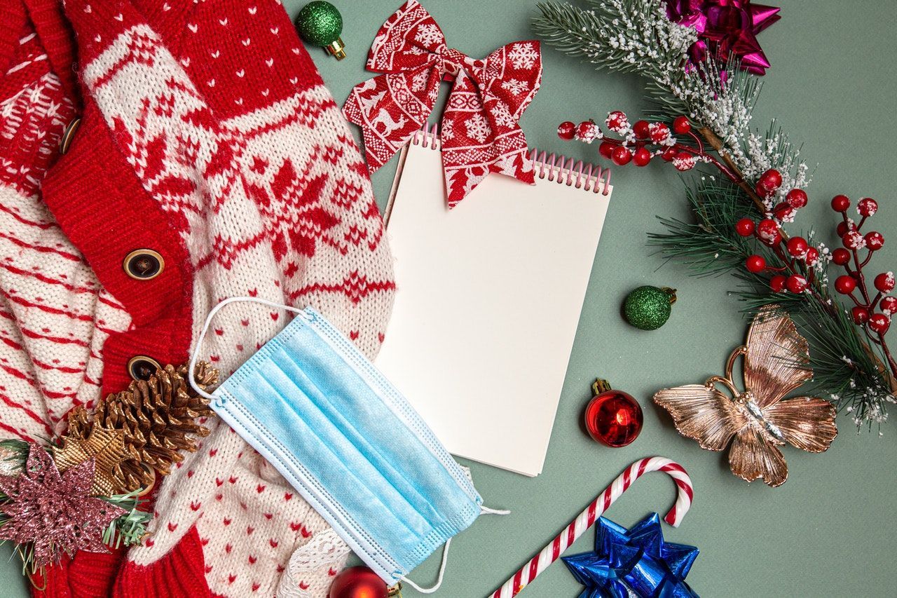 Holiday gifts and a surgical mask
