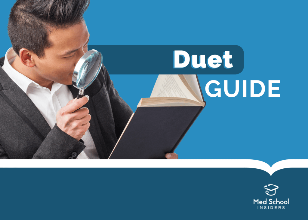 Boy searching with book Duet Guide