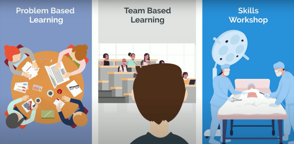 Graphic - working in small groups in medical school