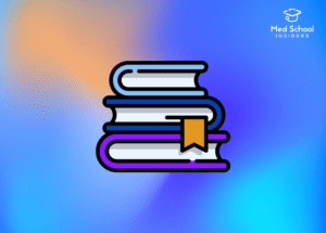 Icon of school books on colored background