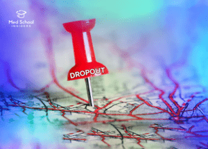 Roadmap with red pin to becoming a med school dropout