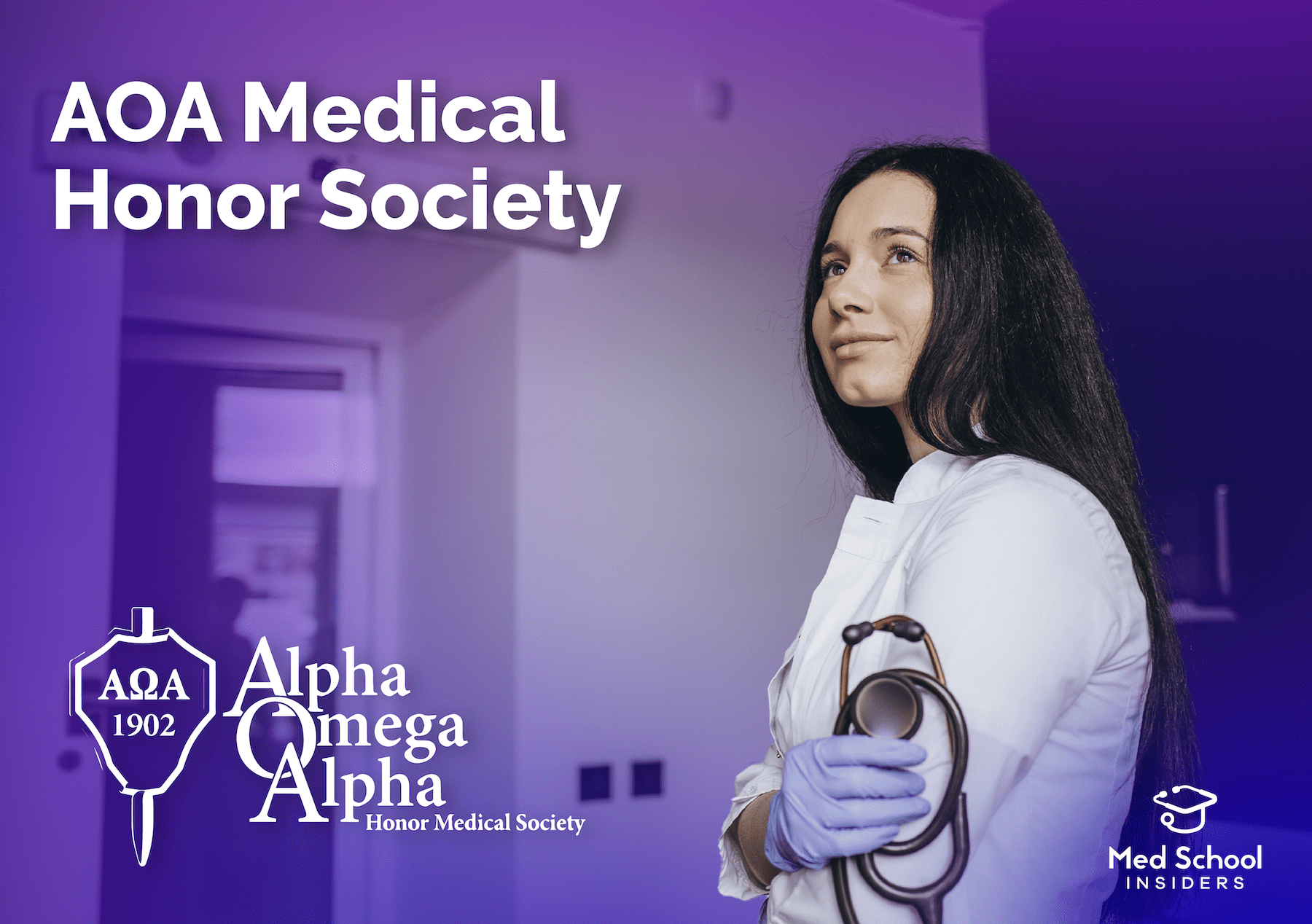 AOA Medical Honor Society - proud female doctor