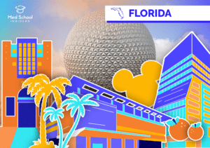 Florida Medical Schools - bright schools collage with Epcot