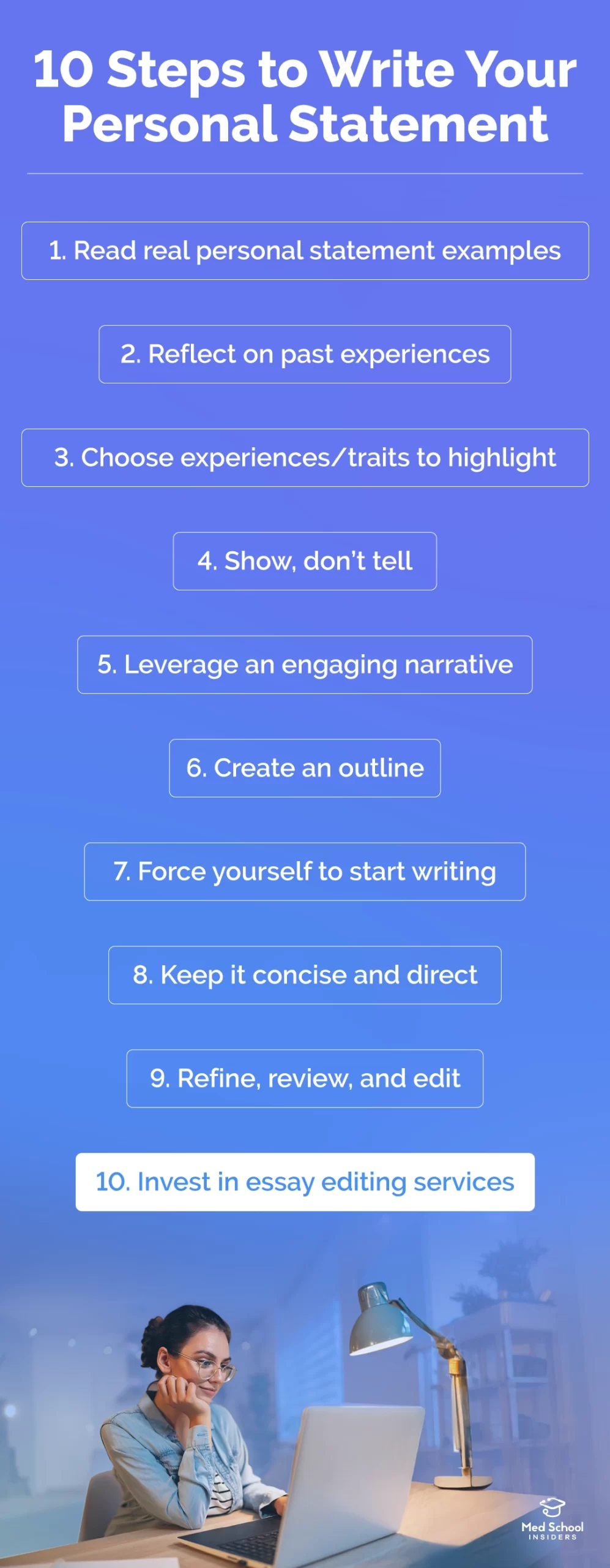 How to Write a Personal Statement. List of 10 steps