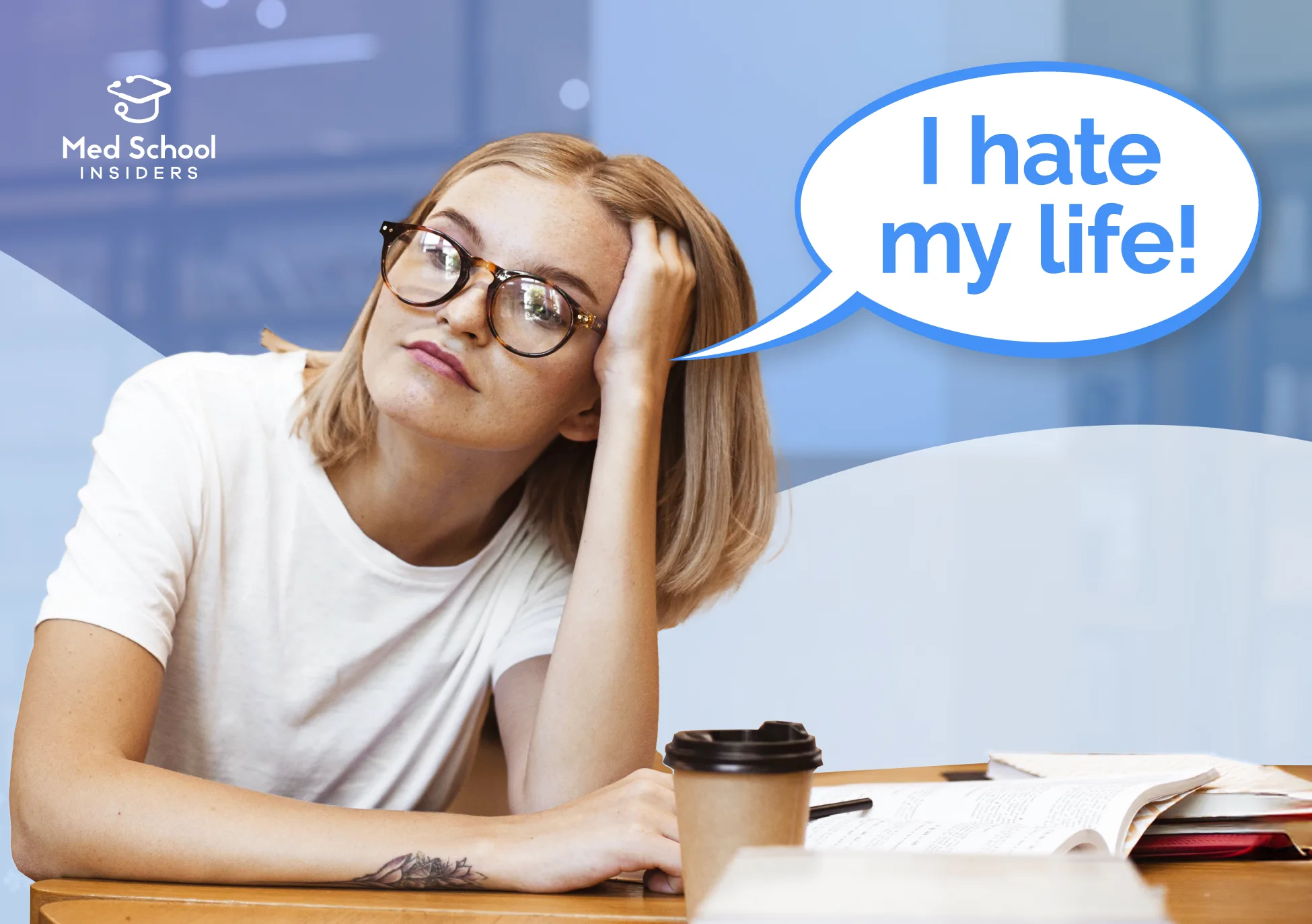 Sad, stressed female student