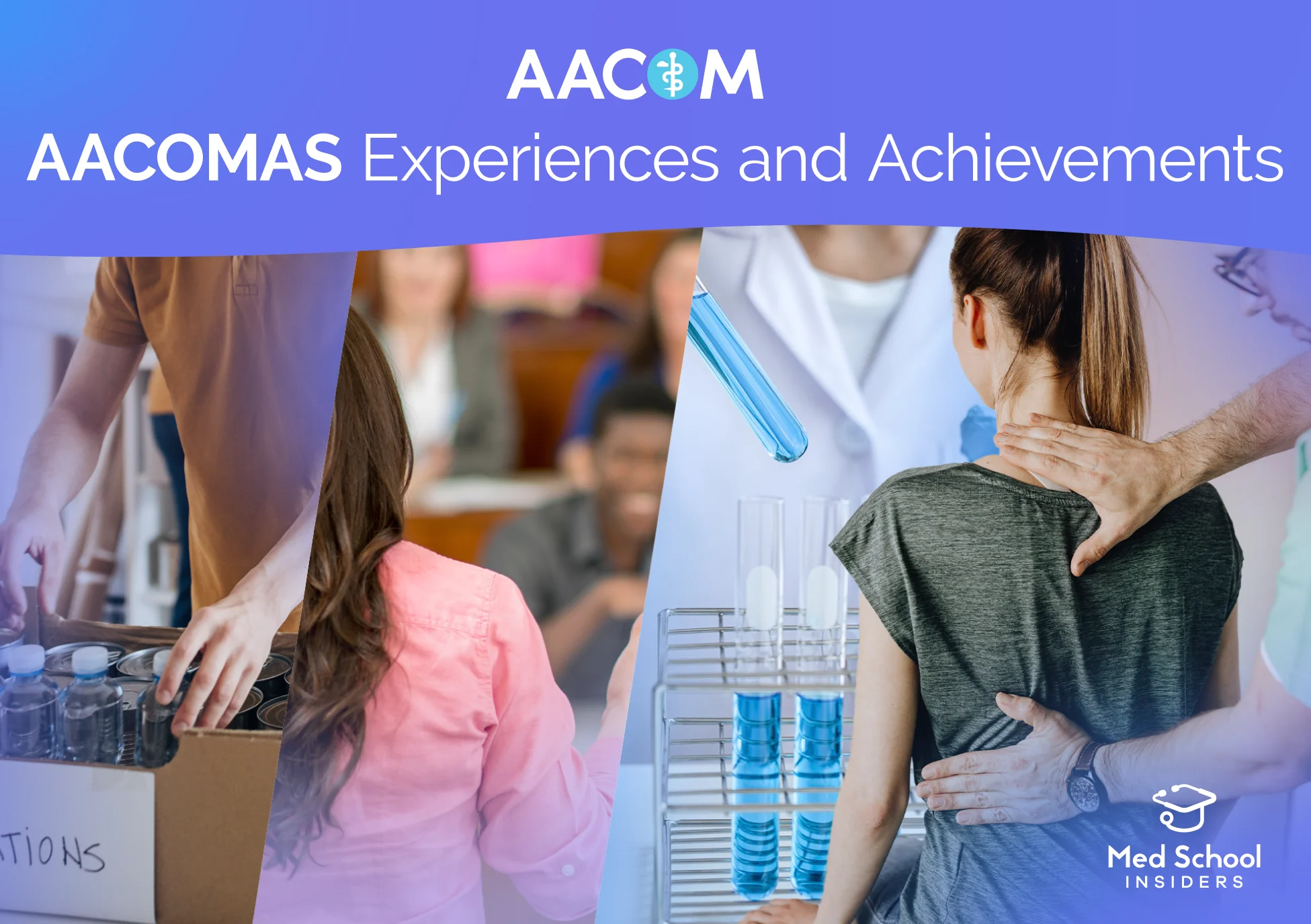 Image showing different activities that are considered for the AACOMAS Experiences and Achievements section.