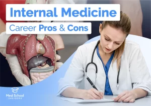 Internal Medicine Career Pros and Cons, Female Doctor and an Anatomy Model
