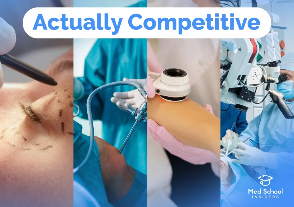 Collage of different medical specialties: plastic surgery, orthopedic surgery, dermatology and neurosurgery