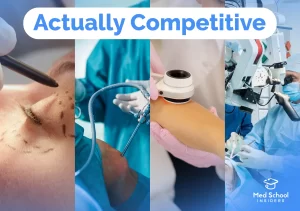 Collage of different medical specialties: plastic surgery, orthopedic surgery, dermatology and neurosurgery