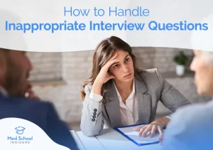 stressed and annoyed woman in an interview.