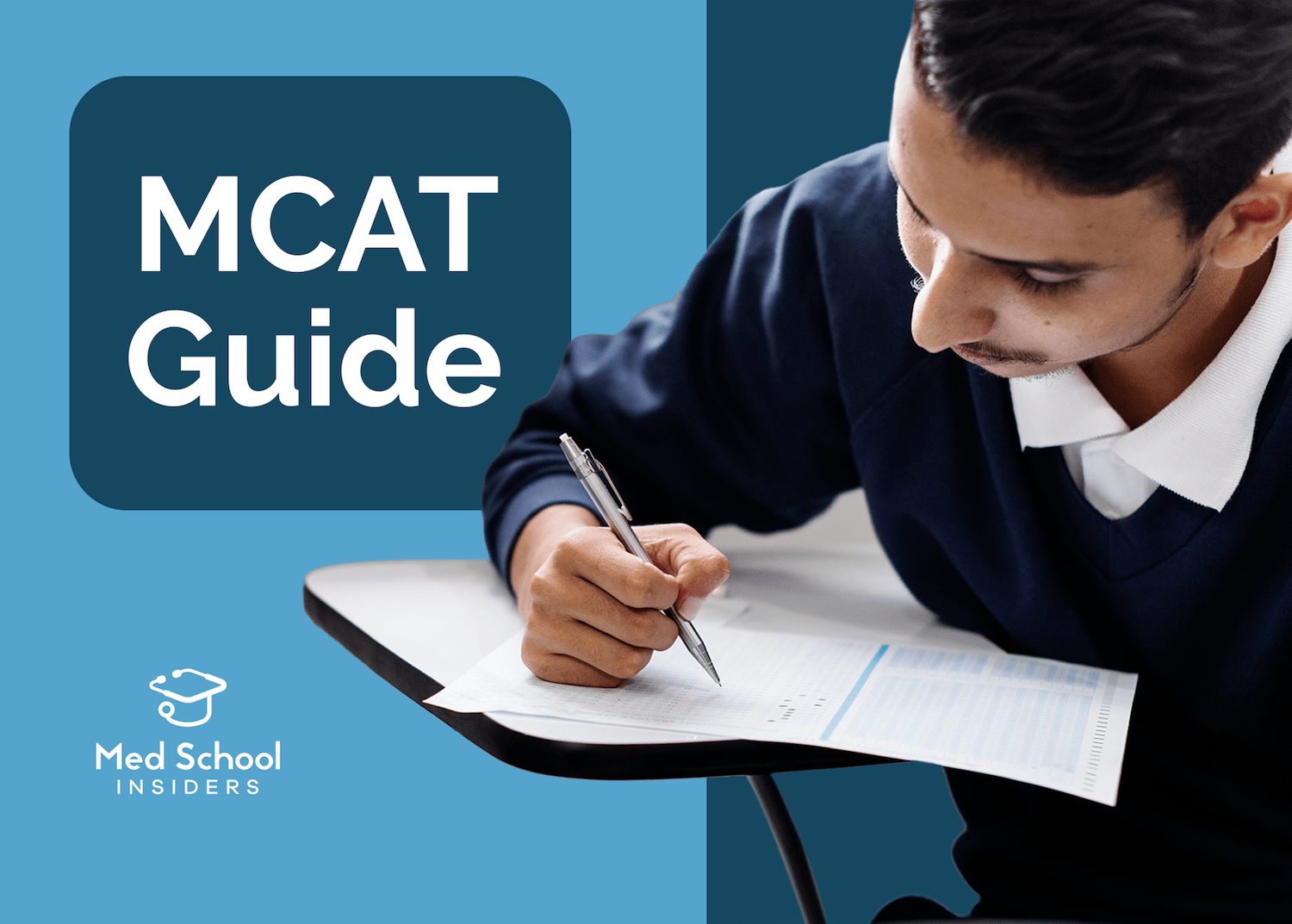 Medical student studying for the MCAT using a structured study guide and practice materials