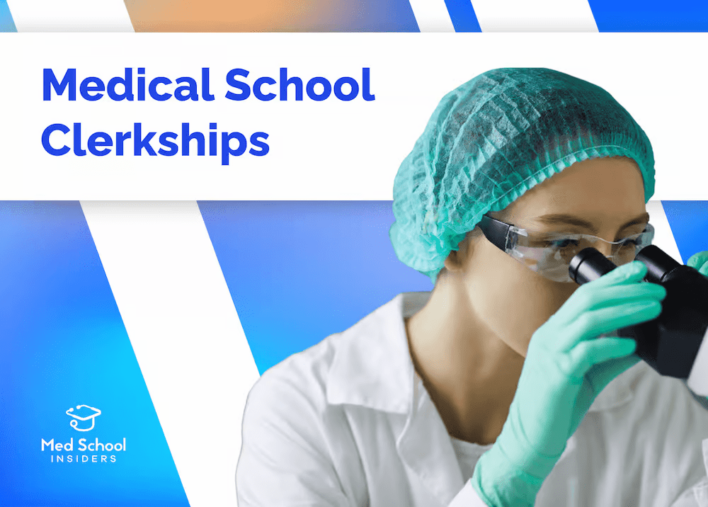 Medical student in gloves and lab coat performing clinical tasks during hospital clerkship