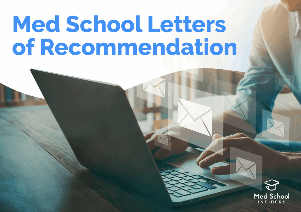 Applicant typing on a laptop representing preparation of medical school letters of recommendation
