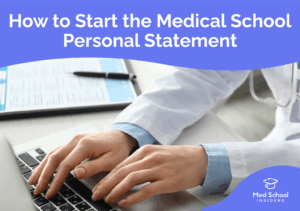 Doctor typing on a laptop while drafting a medical school personal statement, representing the early stages of writing an AMCAS personal statement.