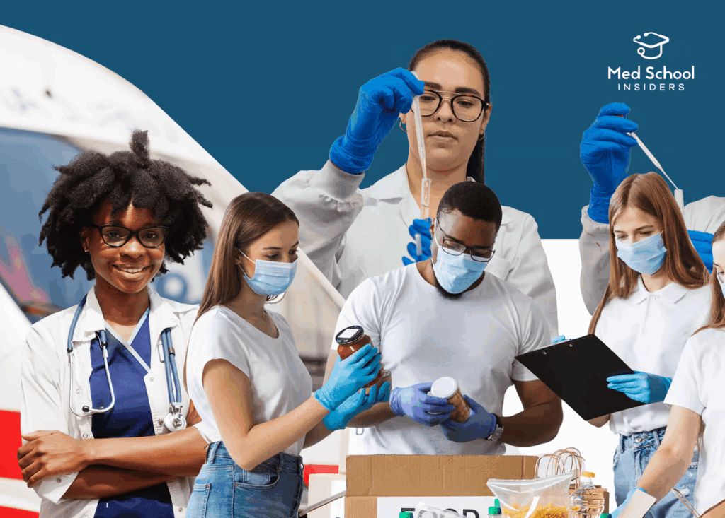 Students working and volunteering during a gap year before applying to medical school