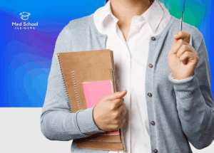 Student holding notebooks representing selecting an undergraduate major for premed studies