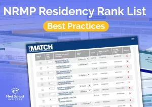 NRMP residency rank order list interface showing programs ranked for the residency Match algorithm
