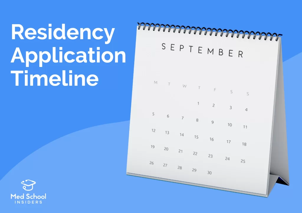 A September desk calendar against a blue background, representing key dates in the residency application timeline.